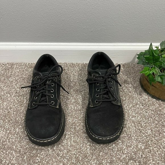 90’s Vintage Skechers Womens Chunky Platform Black Leather Y2K Shoes Size 9 - Picture 3 of 9